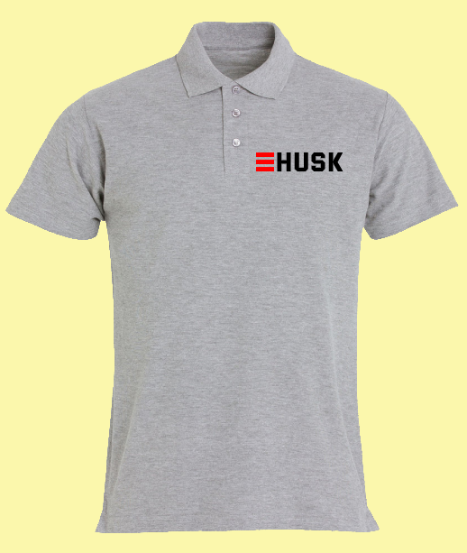 Grey Polo T Shirt with Logo Print | BEAUQLO