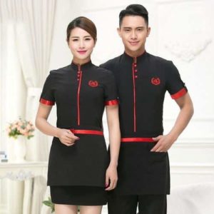 black red hotel staff uniform