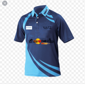 cricket red blue jersey
