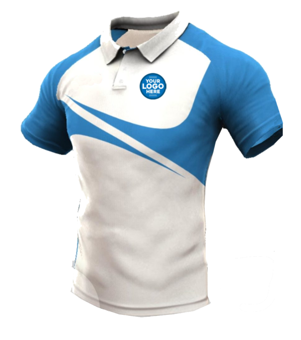 Blue White Sublimation Cricket Jersey