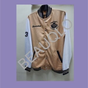 Beige Color Varsity Jacket