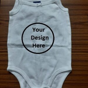 White Romper For Infants With Custom Print