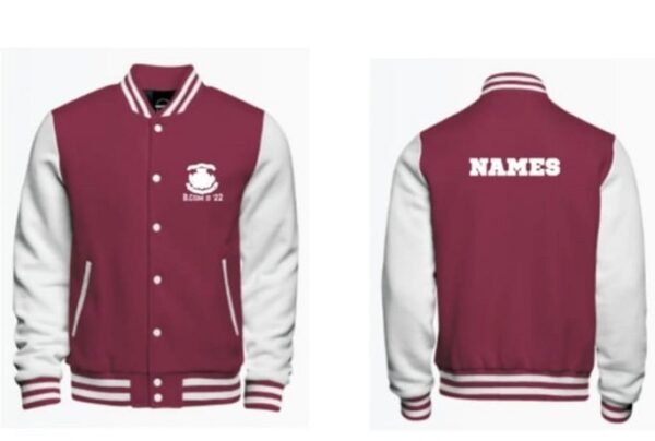 Maroon Beige Color Varsity Jacket