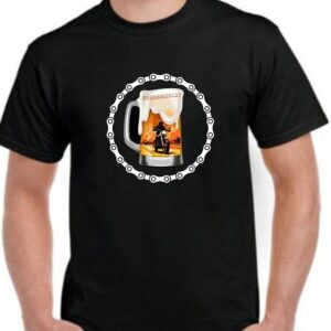 Beer Bike Black Round Neck TShirt