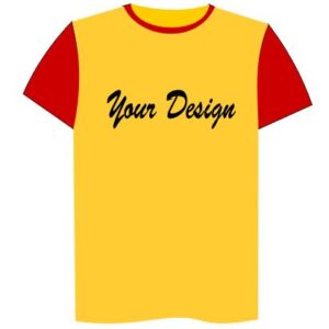 Golden Yellow Cotton Round Neck T Shirt Customise Print
