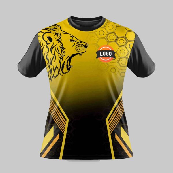 Customise Yellow Black Lion Image TShirt