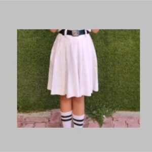 White Pleated Skirt